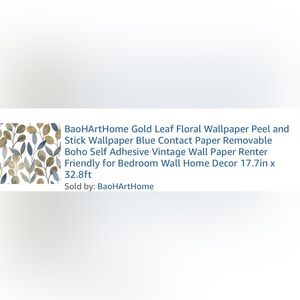 Gold and Blue Floral Wallpaper